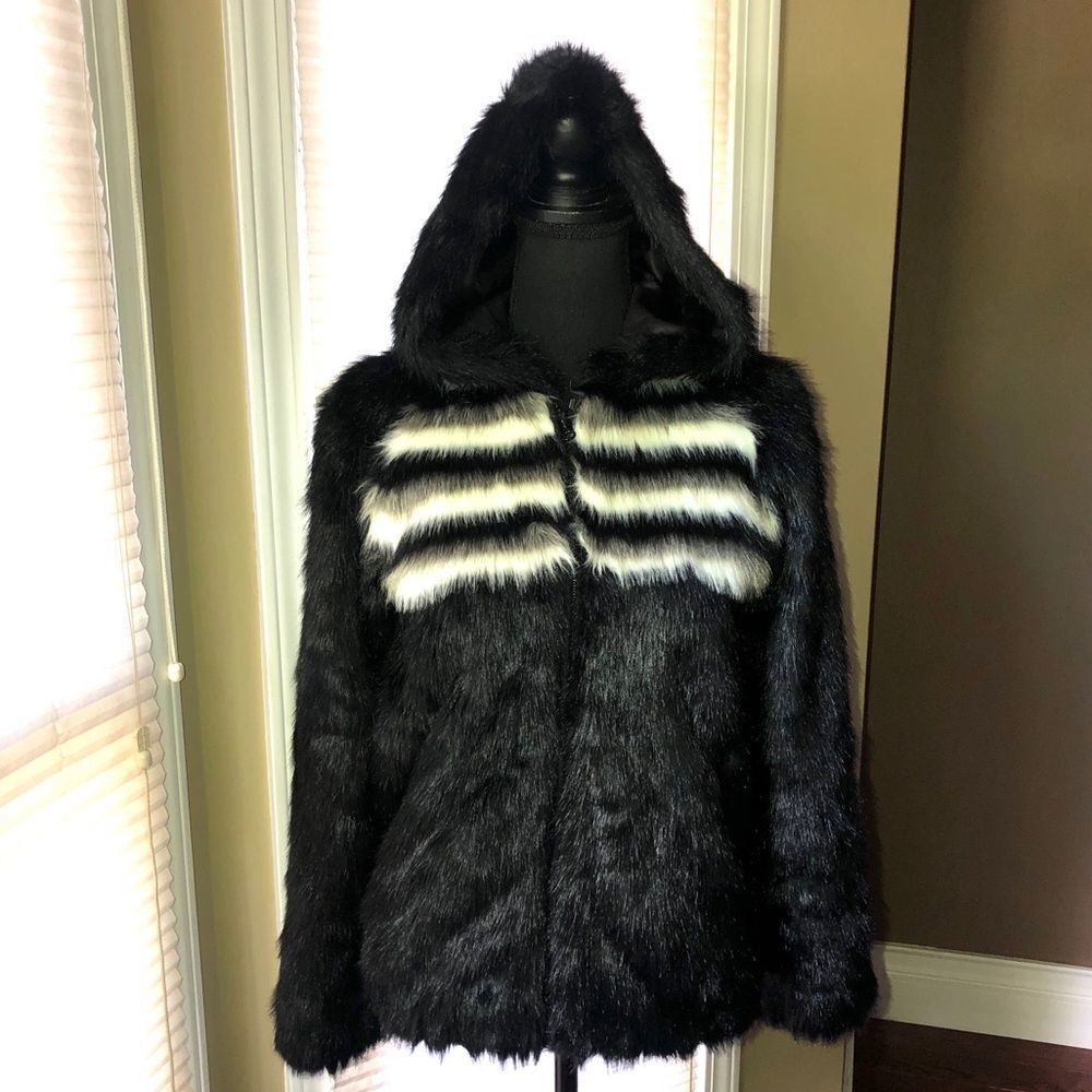 TopShop Faux Fur Jacket w/ Hood